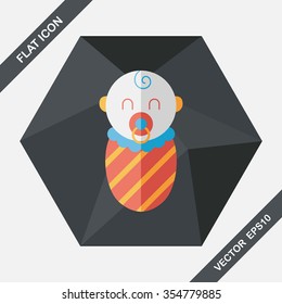 baby flat icon with long shadow,eps10