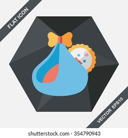 baby flat icon with long shadow,eps10