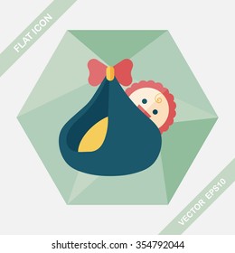 baby flat icon with long shadow,eps10