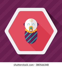 baby flat icon with long shadow,eps10