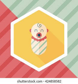 baby flat icon with long shadow,eps10
