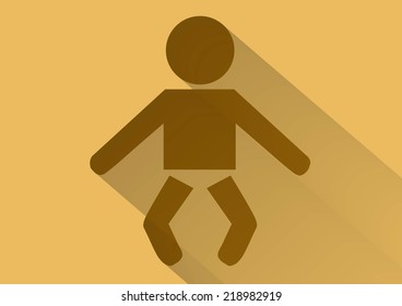 Baby flat icon with long shadow.Vector illustration