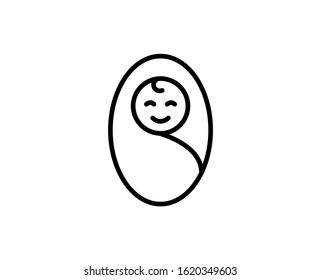 Baby flat icon. Single high quality outline symbol for web design or mobile app.  Baby thin line signs for design logo, visit card, etc. Outline pictogram EPS10