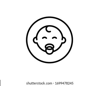Baby flat icon. Single high quality outline symbol for web design or mobile app.  Baby thin line signs for design logo, visit card, etc. Outline pictogram EPS10