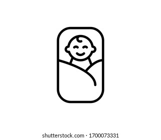 Baby flat icon. Single high quality outline symbol for web design or mobile app.  Baby thin line signs for design logo, visit card, etc. Outline pictogram EPS10