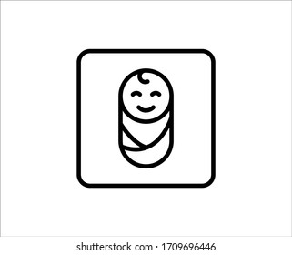 Baby flat icon. Single high quality outline symbol for web design or mobile app.  Baby thin line signs for design logo, visit card, etc. Outline pictogram EPS10