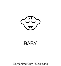 Baby flat icon. Single high quality outline symbol for web design or mobile app. Baby thin line sign for design logo, visit card, etc. Baby outline pictogram