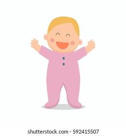 Baby flat icon. Toddler.  Vector illustration.