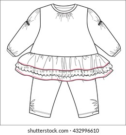 baby flat sketch template isolated