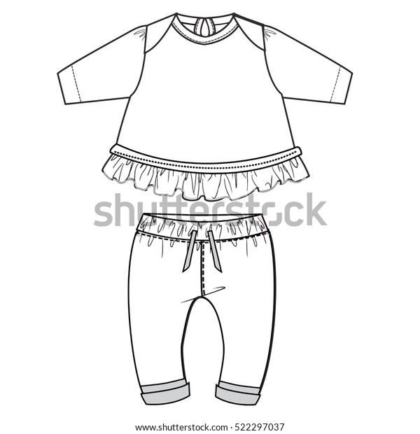 Baby Flat Sketch Template Isolated Stock Vector (Royalty Free) 522297037