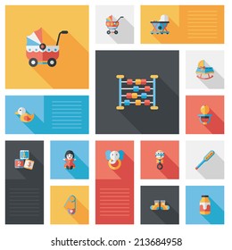 baby flat ui bakcground set