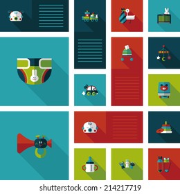 baby flat ui bakcground set