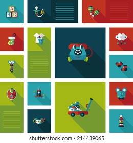 baby flat ui bakcground set