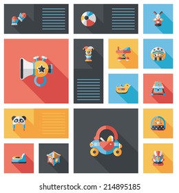 baby flat ui bakcground set