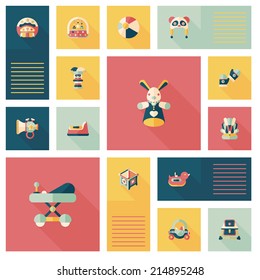 baby flat ui bakcground set