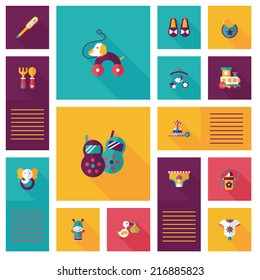 baby flat ui bakcground set