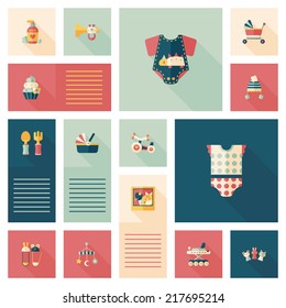 baby flat ui bakcground set