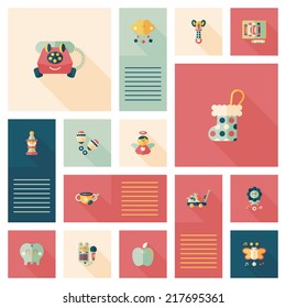 baby flat ui bakcground set