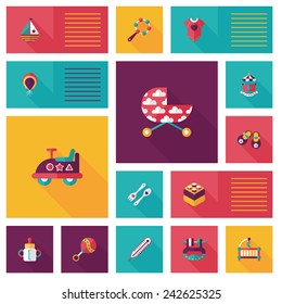 baby flat ui bakcground set