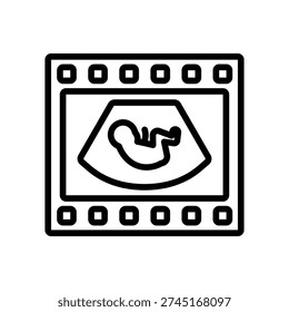 Baby foetus Icon, Line Vector graphics