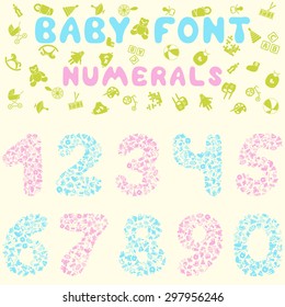 Baby font design. Eps 10 vector illustration without transparency.