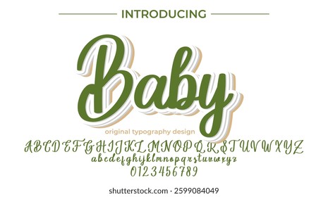 Baby Font Stylish brush painted an uppercase vector letters, alphabet, typeface