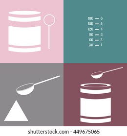 baby food. adapted milk. powder. Bank. spoon