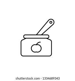 Baby food, apple jam icon. Element of maternity culture. Thin icon for website design and development, app development. Premium icon