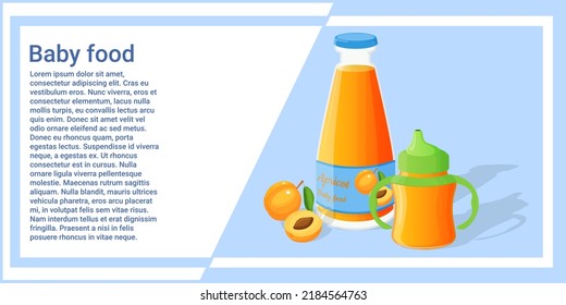 Baby food apricot juice.Vector illustration.