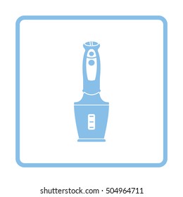 Baby food blender icon. Blue frame design. Vector illustration.