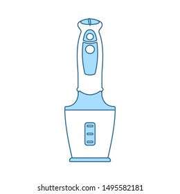 Baby Food Blender Icon. Thin Line With Blue Fill Design. Vector Illustration.