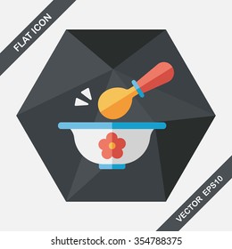 baby food bowl flat icon with long shadow,eps10