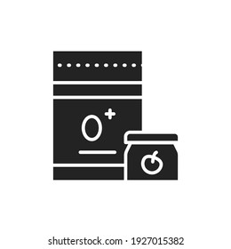Baby food color line icon. Isolated vector element.