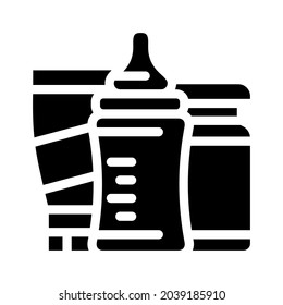 baby food department glyph icon vector. baby food department sign. isolated contour symbol black illustration