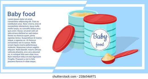 Baby Food Dry Milk Mixture In A Tin Can.Vector Illustration.