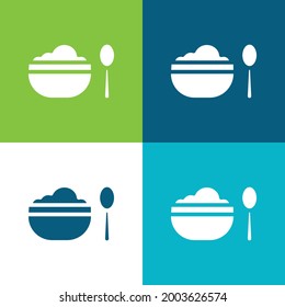 Baby Food Flat four color minimal icon set