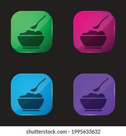 Baby Food Four Color Glass Button Icon