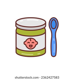 Icono de comida para bebé en vector. Ilustración