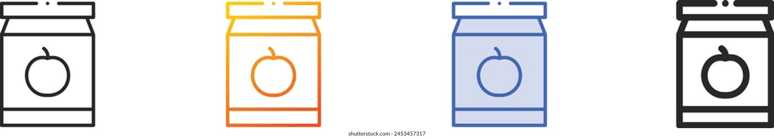 baby food icon.Thin Linear, Gradient, Blue Stroke and bold Style Design Isolated On White Background