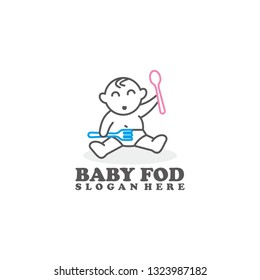 baby food logo, baby logo eating