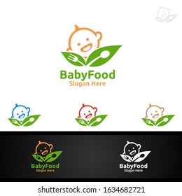 Baby Food Logo for Nutrition or Supplement Concept