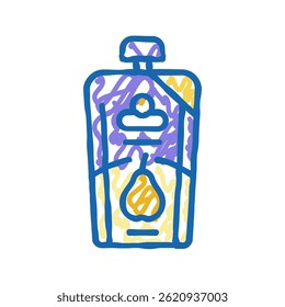 baby food pear doodle icon sketch vector. baby food pear sign. isolated symbol illustration