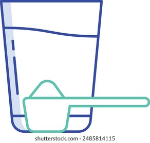 baby food powder outline color vector illustration