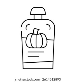 baby food pumpkin line icon vector. baby food pumpkin sign. isolated contour symbol black illustration
