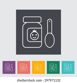 Baby food thin line flat vector related icon set for web and mobile applications. It can be used as - logo, pictogram, icon, infographic element. Vector Illustration. 