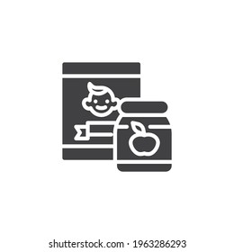 Baby food vector icon. filled flat sign for mobile concept and web design. Organic baby food glyph icon. Symbol, logo illustration. Vector graphics
