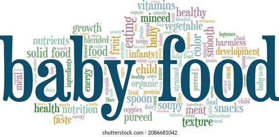 Baby Food vector illustration word cloud isolated on white background.