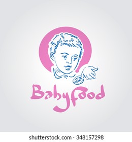 baby food vector logo design template. toddler, kid or child nutrition icon