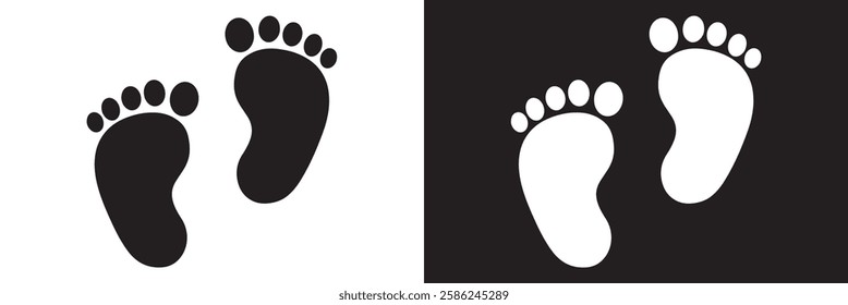 Baby foot barefoot heart icon