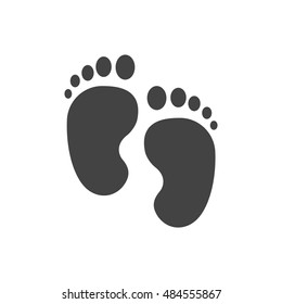 Baby Foot Icon In Trendy Flat Style Isolated On Grey Background. Barefoot Symbol For Your Web Site Design, Logo, App